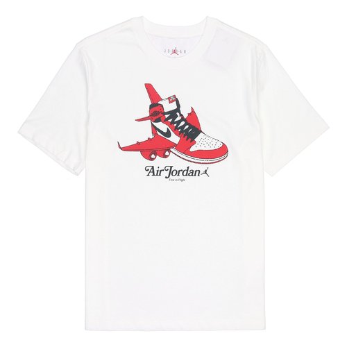 Air Jordan Alphabet Printing Round Neck Short Sleeve White - DN1443-100