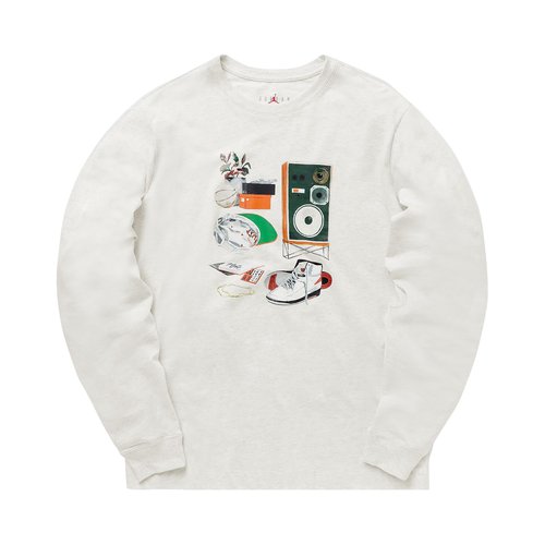 Air Jordan Artist Series By Jacob Rochester Long-Sleeve Tee - Oatmeal Heather/White - DV1474-141