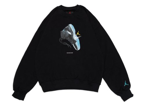 Air Jordan Brooklyn AJ11 Fleece Crew - Black/Gamma Blue - IM6301-010