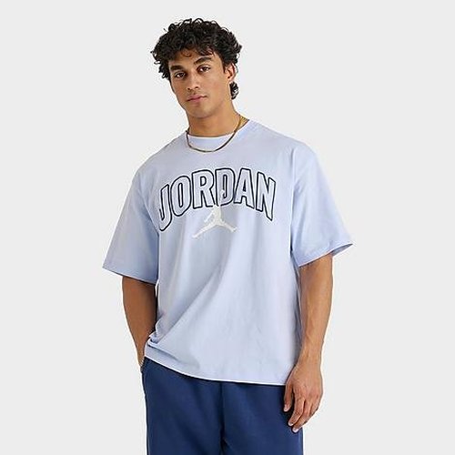Air Jordan Brooklyn Arch Logo T-Shirt - Hydrogen Blue/Midnight Navy/White - IB7347-407