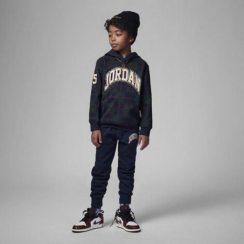 Air Jordan Brooklyn Fleece Plaid Hoodie and Joggers Set - Obsidian - 85B919-695