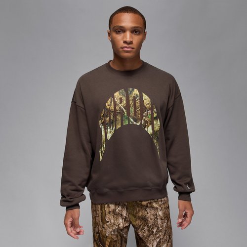 Air Jordan Brooklyn French Terry Realtree Crew-Neck Sweatshirt - Baroque Brown/Sail - IM6304-237
