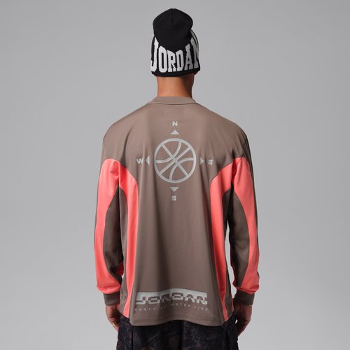 Air Jordan Brooklyn Hike Mike Graphic Jersey - Olive Grey/Light Wild Mango - IF1885-040