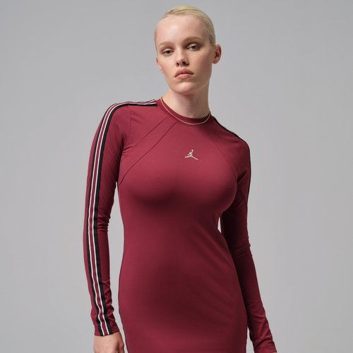 Air Jordan Brooklyn Long-Sleeve Dress - Team Red/White - IF1080-677