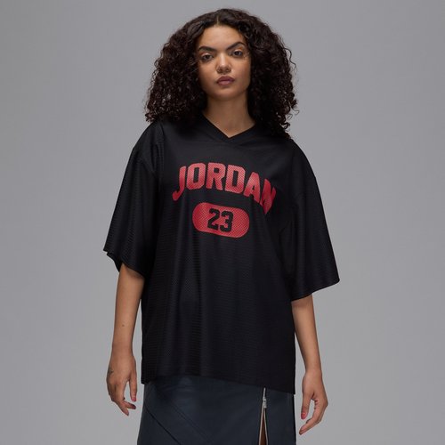 Air Jordan Brooklyn Mesh Jersey - Black/Gym Red - HQ9222-010