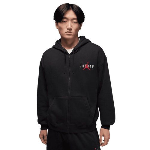 Air Jordan Brooklyn Oversize Stretch Full-Zip Hoodie - Black/Gym Red - IB9095-010