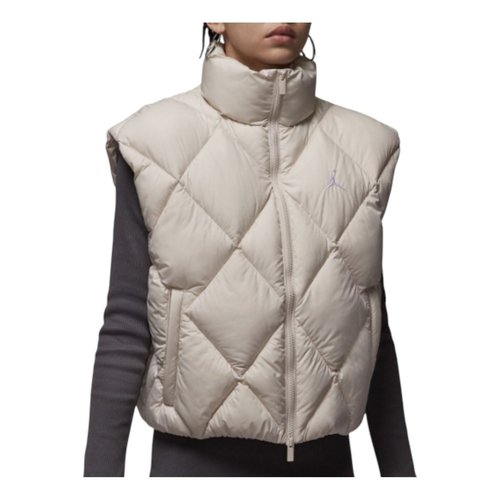 Air Jordan Brooklyn Quilted Puffer Vest - Light Orewood Brown - HV0414-104