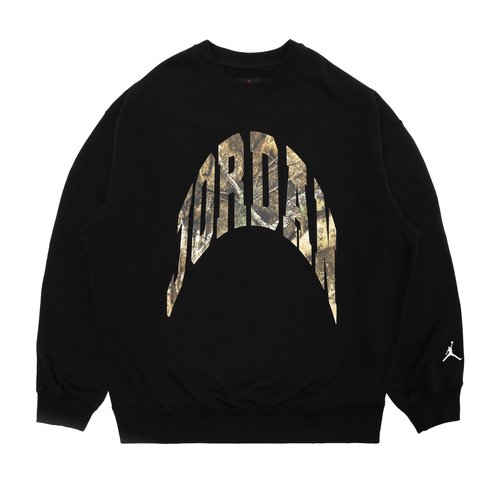 Nike Air Jordan Brooklyn French Terry Realtree Crewneck Sweatshirt - Black/Sail - IM6304-010