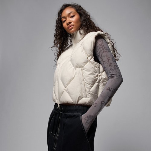 Air Jordan Brooklyn Therma-FIT Quilted Puffer Vest - Light Orewood Brown/White - HV0413-104