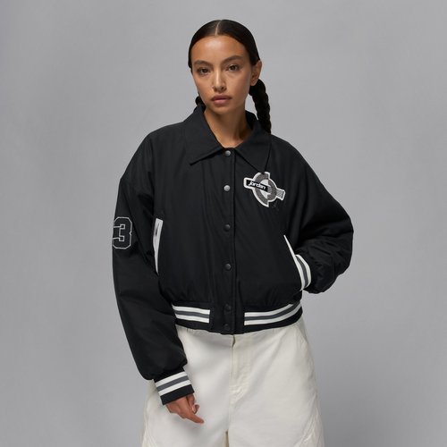 Air Jordan Brooklyn Therma-FIT Varsity Jacket - Black/Black/Iron Grey - HV0403-010