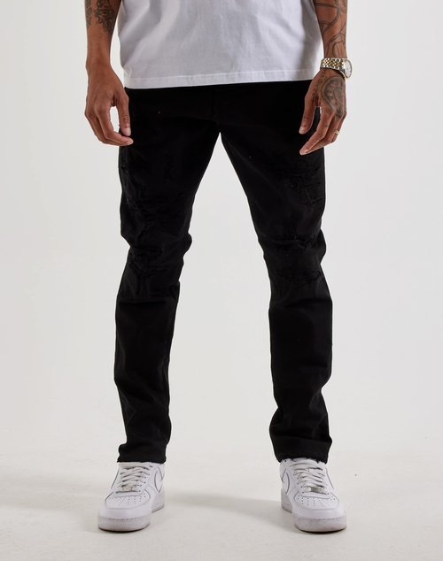 Air Jordan Craig Distressed Slim Sean Jeans - Black - JS3310A-JETBLACK