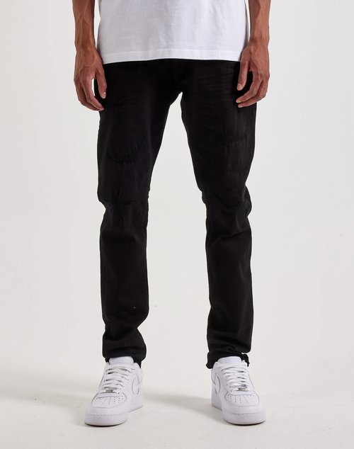 Air Jordan Craig Slim Distressed Denim Jeans - Black - JS990R-JET
