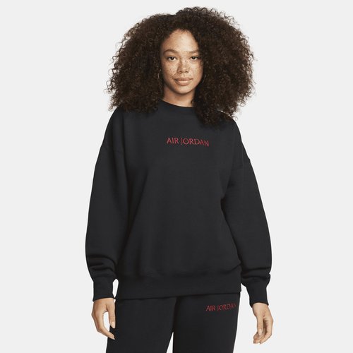 Air Jordan Crew Sweatshirt - Black/Gym Red - DQ4649-010