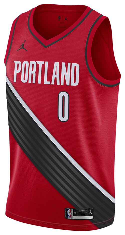Damian Lillard Trail Blazers Statement Edition 2020 Air Jordan NBA Swingman Jersey - University Red/Black - CV9492-657