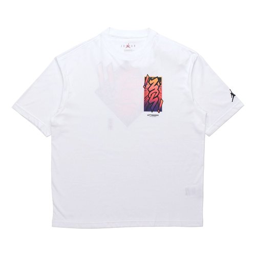 Air Jordan Dri-FIT Zion Basketball Sports Printing Knit Round Neck Short Sleeve - White - DH0593-100