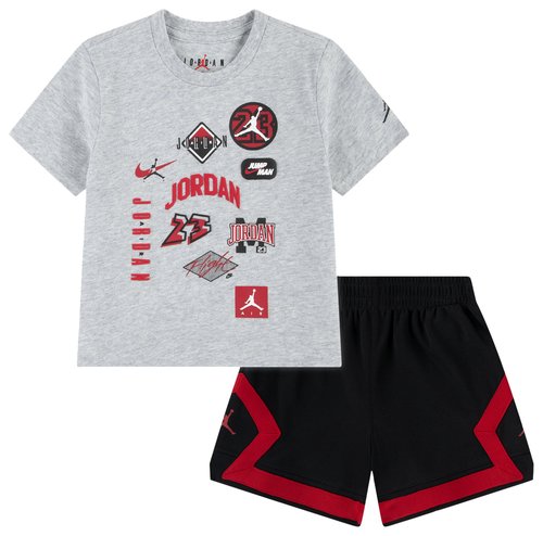 Air Jordan Dynasty Patch T-Shirt Shorts Set - Grey/Black - 75F561-023