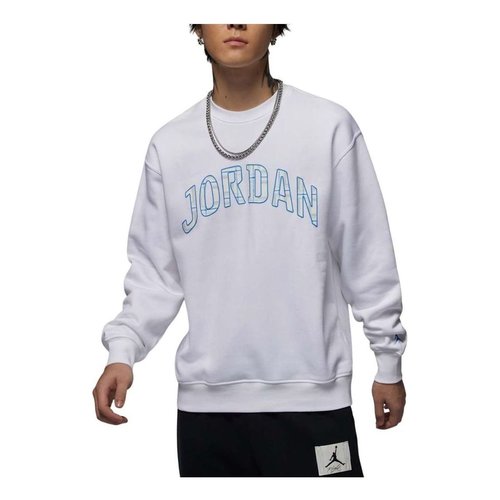 Air Jordan Essentials Fleece Crew Neck Sweatshirt Asia Sizing - White/Legend Blue - FV7461-100