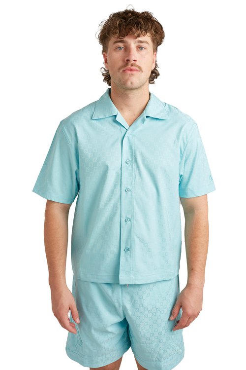 Air Jordan Essentials SS Button Up Shirt - Blue - DX9681-464-S