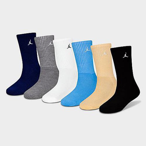 Air Jordan Everyday Essentials Crew Socks 6 Pairs - Multi-Color/Obsidian - BJ0583-695