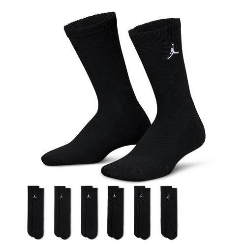 Air Jordan Everyday Essentials Crew Socks 6 Pairs - Black - BJ0583-023