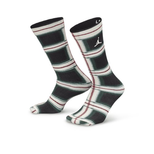 Air Jordan Everyday Essentials Holiday Crew Socks 1 Pair - Black/Varsity Red/Gorge Green/Sail - FZ2056-010