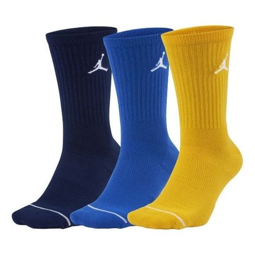 Air Jordan Everyday Max Crew Socks 3 Pairs White - /Blue/Yellow - SX5545-912