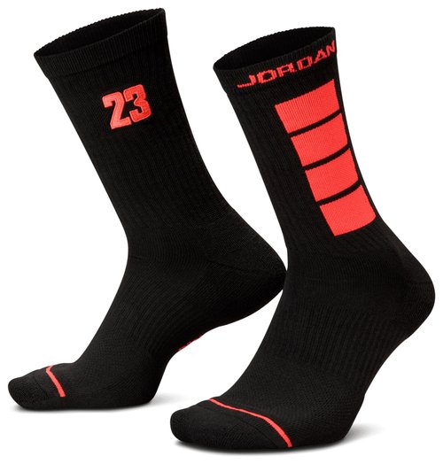Air Jordan Everyday Poly Crew Socks 1 Pair - Cat Scratch Black/Infrared 23 - IB0828-011