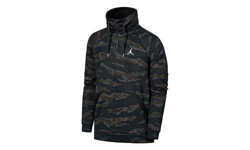 Air Jordan Flight Camo Anorak Half Zip Pullover Hoodie AH6163 010 - AH6163-010