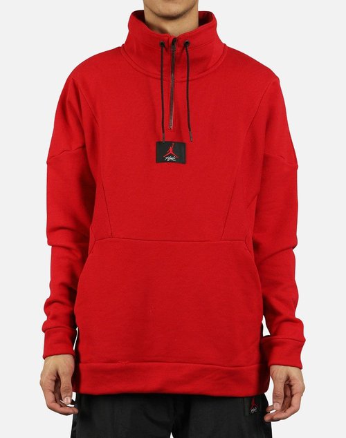 Air Jordan FLIGHT LOOP 1/4 ZIP HOODIE - RED - AV2292-687