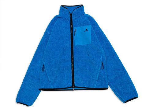 Air Jordan Flight Menâs High Pile Shearling Jacket - Photo Blue/Black - HV0778-406