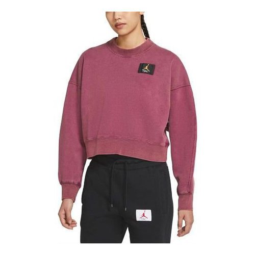 Air Jordan Flight Round-neck Swea Deep-Wine - RED - CV7786-610