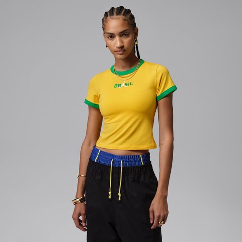 Air Jordan Graphic Brazil Crewneck Shirt - Varsity Maize/Lucky Green - IF3926-741