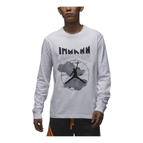 Air Jordan Graphic Long Sleeve T-shirt Asia Sizing - White/Wolf Grey/Black - FD7005-100