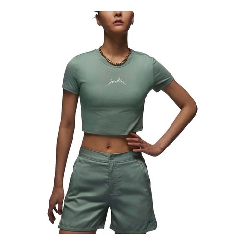 Air Jordan Graphic Slim Fit Crop T-shirt Asia Sizing - Light Green - FN5721-304