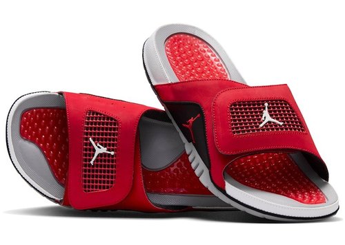 Air Jordan Hydro 4 Retro - Fire Red/Black/Cement Grey/White - 532225-600