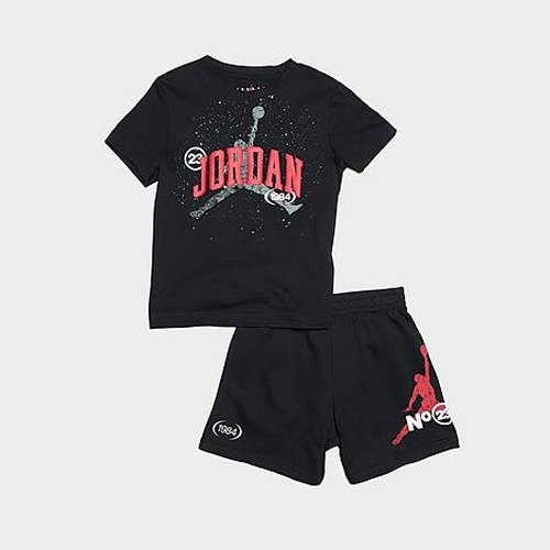 Air Jordan Jumpman 198 French Terry T-Shirt and Shorts Set - Black - 85D804-019