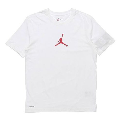 Air Jordan Jumpman Casual Crew-neck Short Sleeve Sports White - Red - CW5191-101