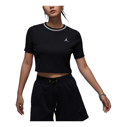 Air Jordan Knit Crop T-shirt Asia Sizing - Black/White - FV7090-010