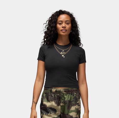 Air Jordan MJ Necklace Graphic Short Sleeve Shirt - Black/Gold - HV0466-010