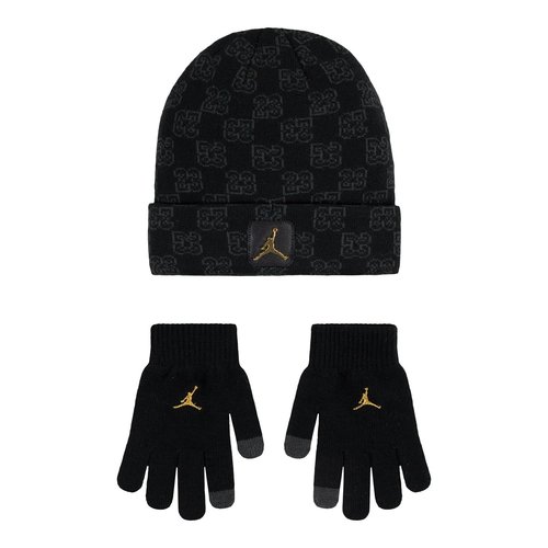 Air Jordan Monogram Beanie & Glove Set - Black/Grey - 9A0970-023