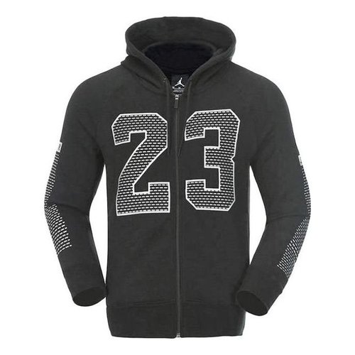 Air Jordan Numeric Printing Zipper Sports Jacket Black - 872855-010
