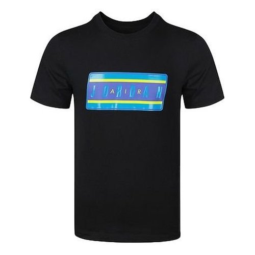 Air Jordan ORDAN STICKER SS CREW Athleisure Casual Sports Short Sleeve - Black - CJ6247-010