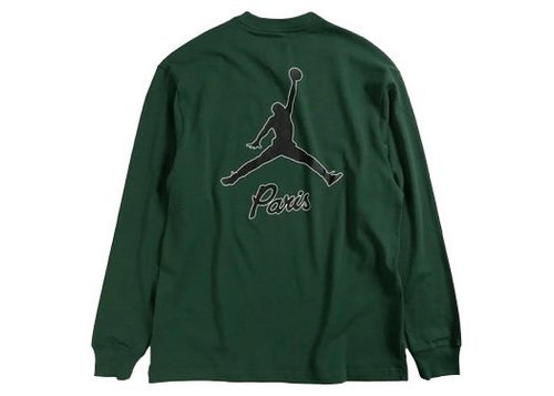 Air Jordan Paris SaintGermain Long Sleeve Tee Shirt - Noble Green