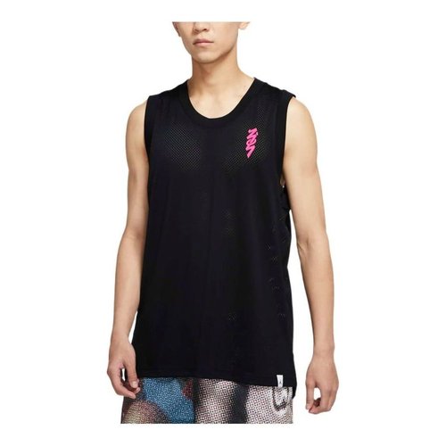 Air Jordan Pattern Printing Mesh Round Neck Sports Vest Black - Multi-Color - DR2112-010