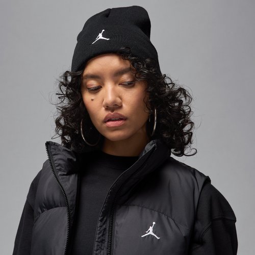 Air Jordan Peak Satin-Lined Beanie - Black/White - HJ3224-010