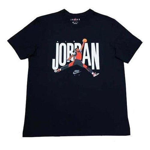 Air Jordan Printing Logo Round Neck Short Sleeve 'Jumpman Black