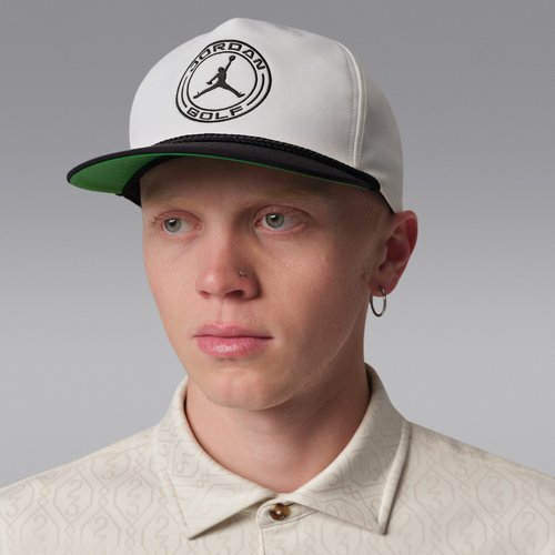 Air Jordan Pro Structured Dri-FIT Flat-Brim Golf Hat - Sail/Black/Kelly Green/Black - IM4540-133
