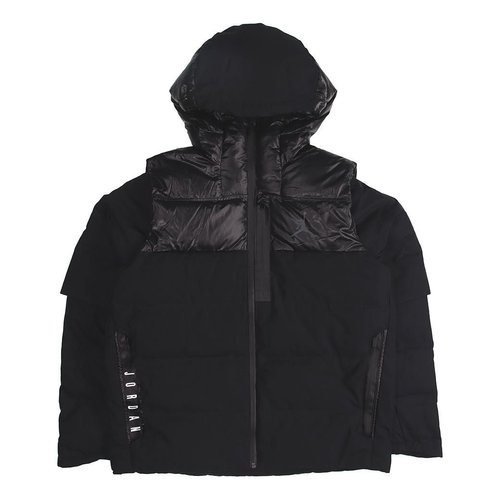 Air Jordan protection against cold Stay Warm hooded Basketball Sports Down Jacket - Black - 924676-010