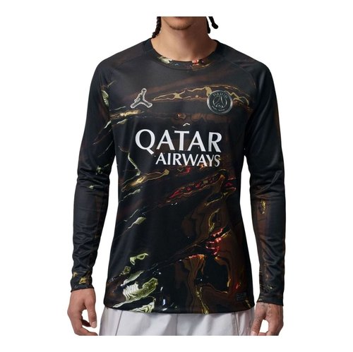 Paris Saint-Germain 2026 Stadium Air Jordan Dri-FIT Soccer Long-Sleeve Replica Jersey - Black/White/Black - IB3146-011