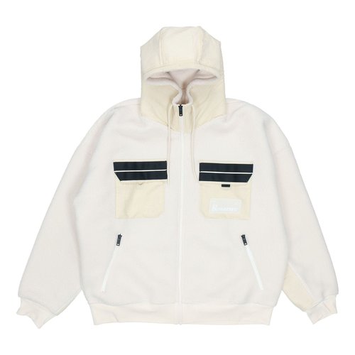 Air Jordan Splicing Polar Fleece Hooded Jacket Light Ivory - DQ0385-110